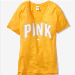 🔴SOLD🔴PINK yellow v-neck